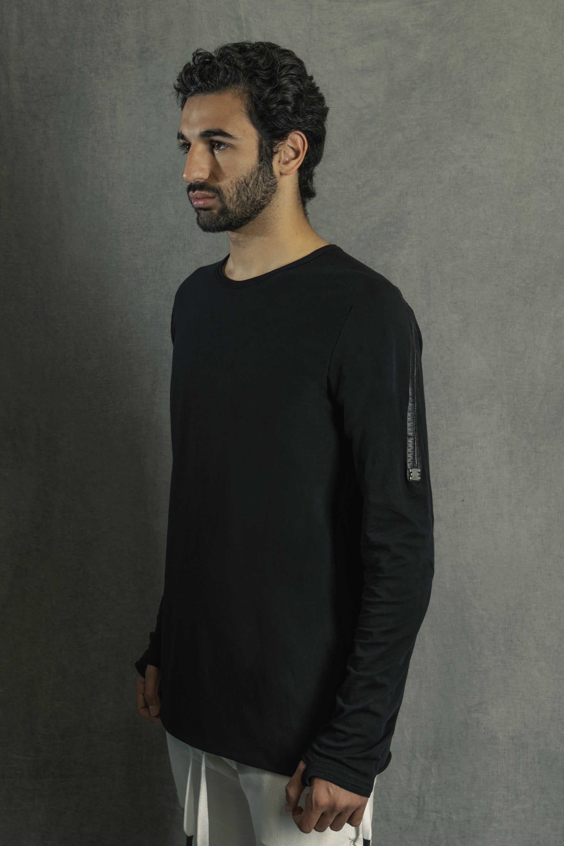 69 by Isaac Sellam - Raglan LST Bande Jersey 190 Gr Noir – isaac