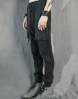 GUSSET PANTS GRILLAGE NOIR