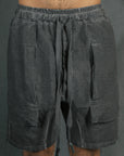 GUSSET SHORT GAUFRÉ PLOMB