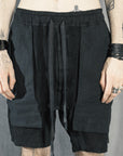 GUSSET SHORT GRILLAGE NOIR
