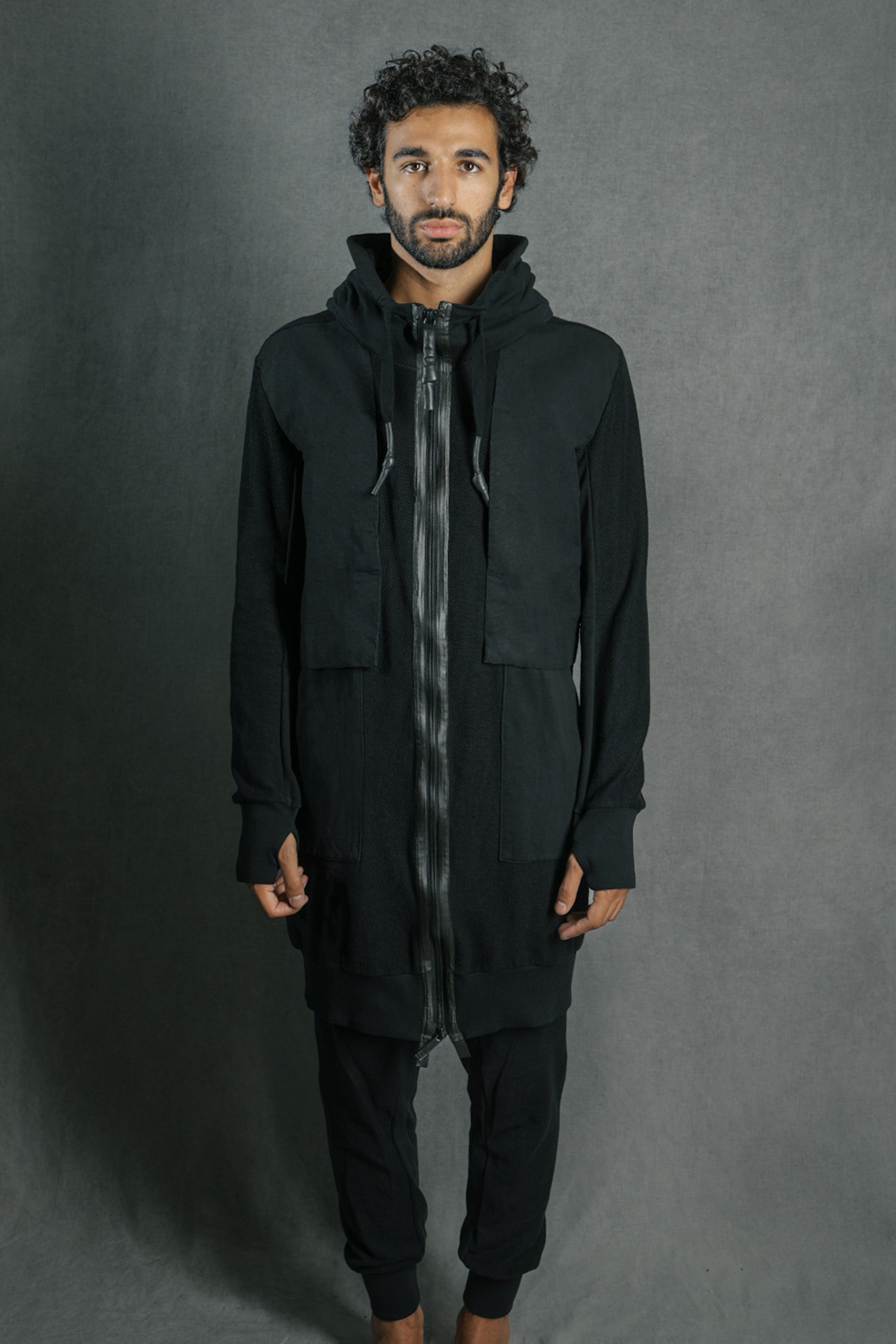 isaac sellam linen jacket　オーバーロックステッチ　黒色 69 by Isaac Sellam - Humanohood Sponge Black – isaac-sellam