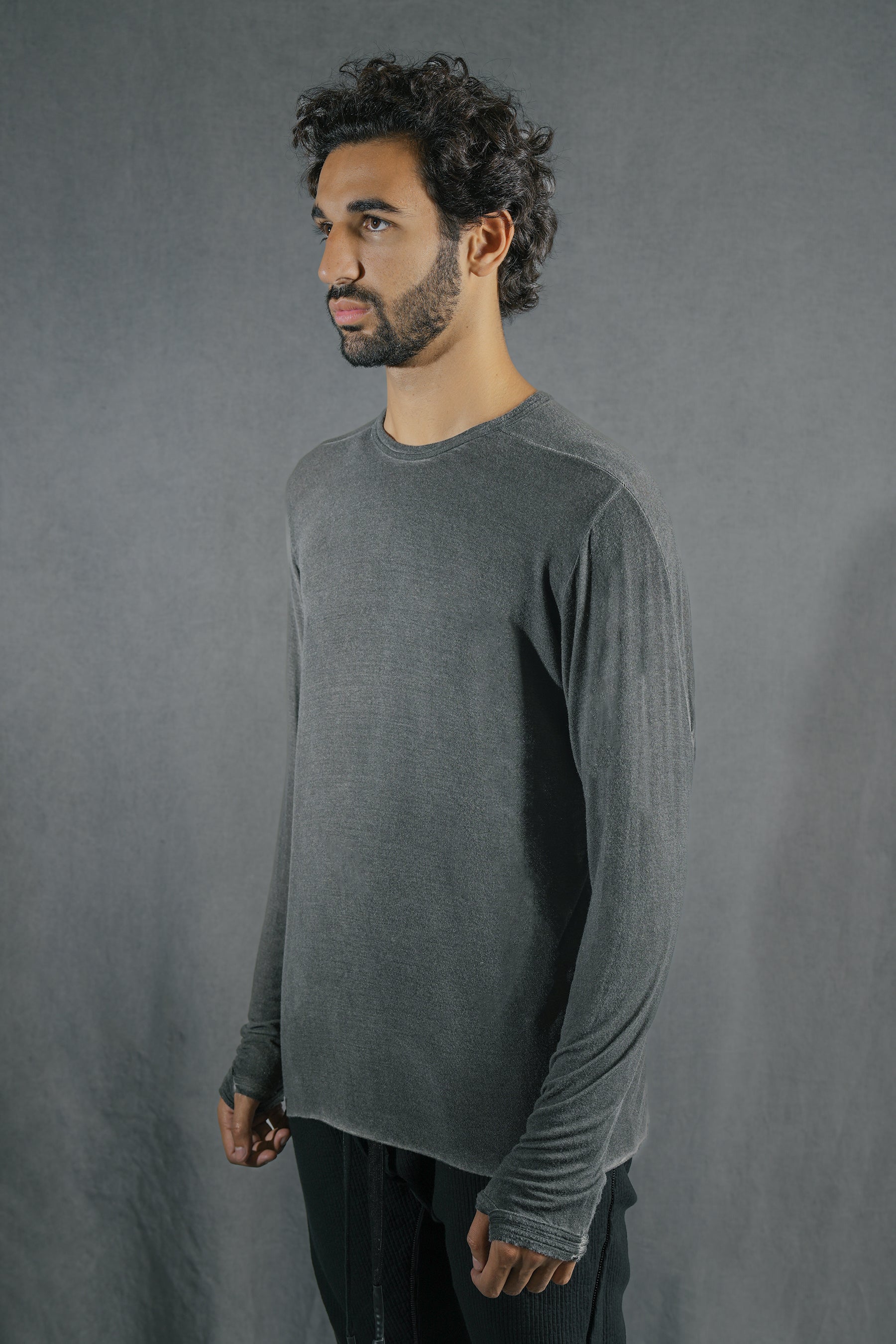 69 by Isaac Sellam - Raglan LST Bande Jersey 190 Gr Noir – isaac