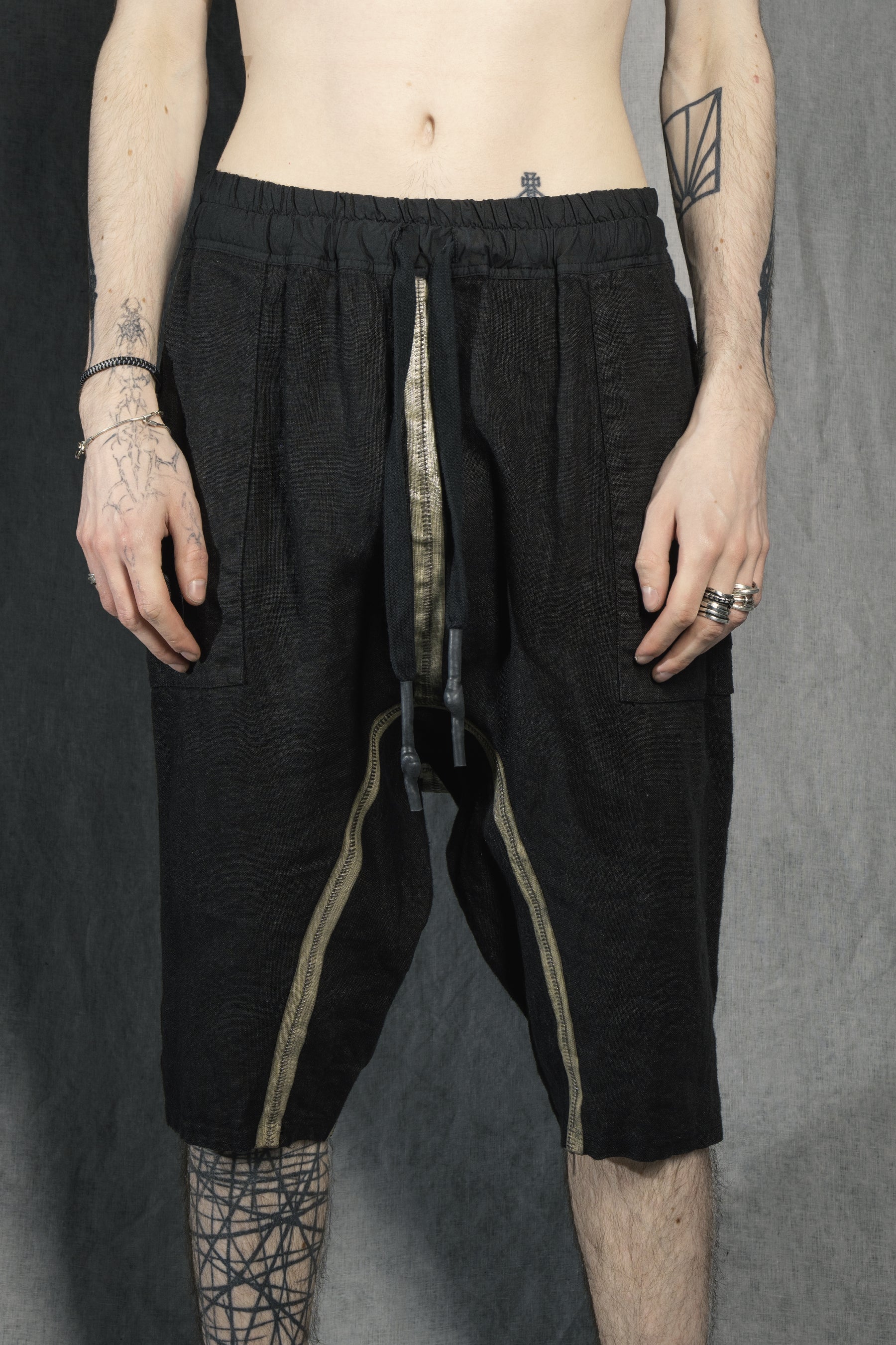 LC SHORT BANDÉ LINEN  NOIR