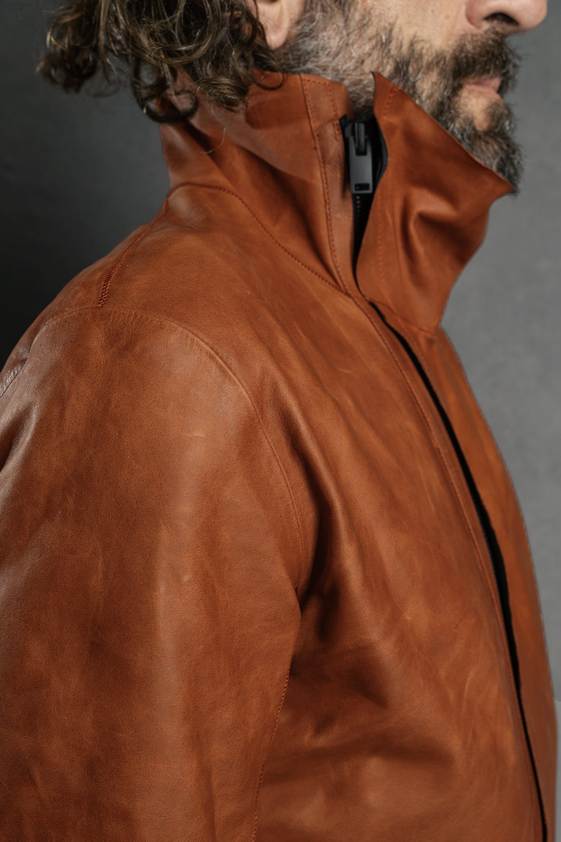 ISAAC SELL'AM ブラウン ダブルジップアップジャケット ラムスキン Isaac Sellam Experience - Dorsal Italian Lambskin Black – isaac